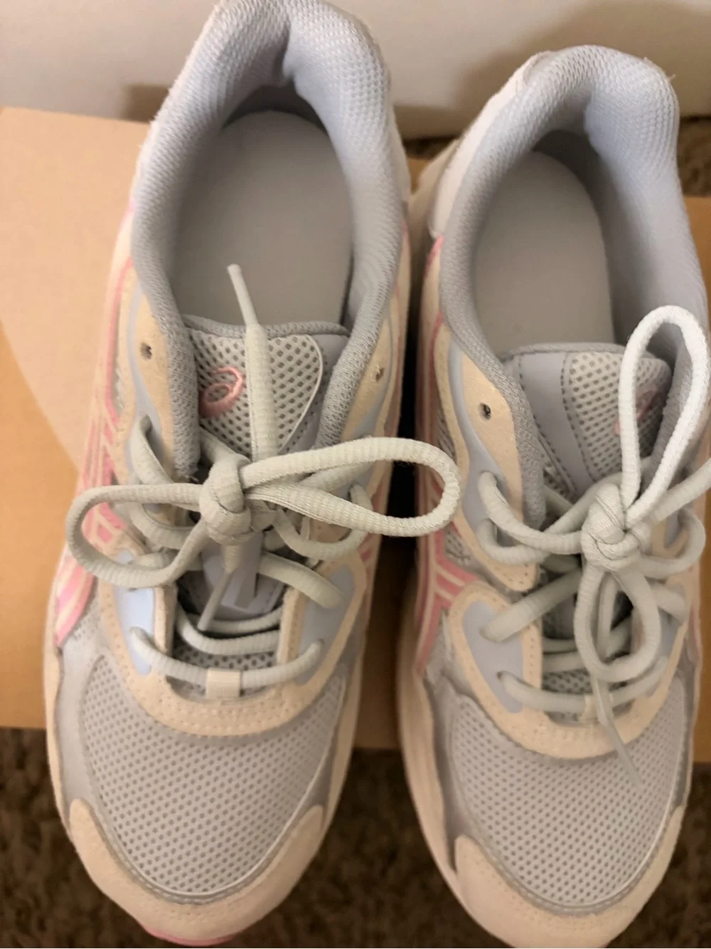ASICS Light Gray and Pink Women's Athletic Sneakers